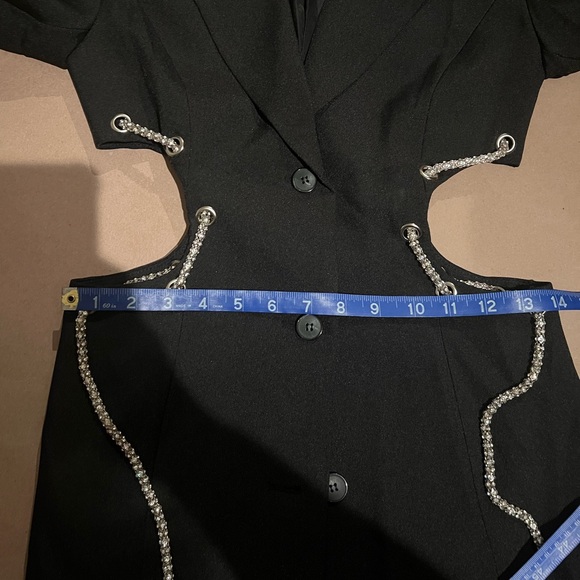 Zozo Black Women's Blazer with Chain Detail - Picture 9 of 10